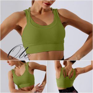 Qbe 2 pcs Women Yoga Workout Seamless Bra Crop Top